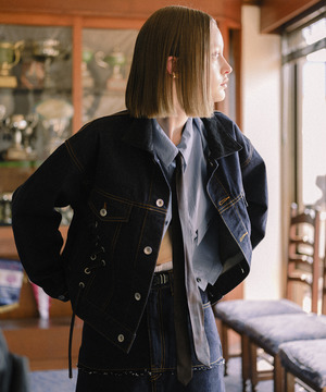 【HL】LACE-UP DENIM JACKET RIGID  (SET-UP)