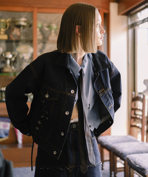 【HL】LACE-UP DENIM JACKET RIGID  (SET-UP) 詳細画像 ネイビー 1