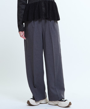 WAIST LOGO WIDE SLACKS PANTS