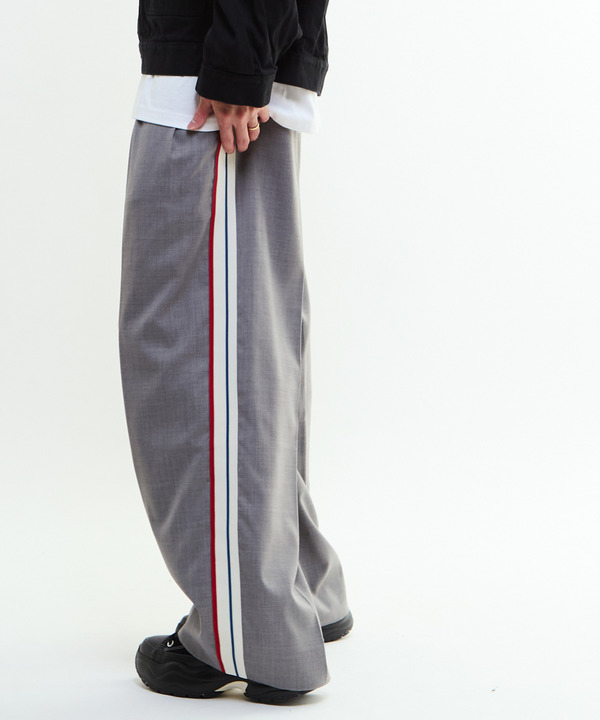 SIDE LINE WIDE SLACKS 詳細画像 グレー 1