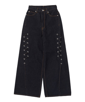 【HL】LACE-UP WIDE DENIM PANTS RIGID (SET-UP)