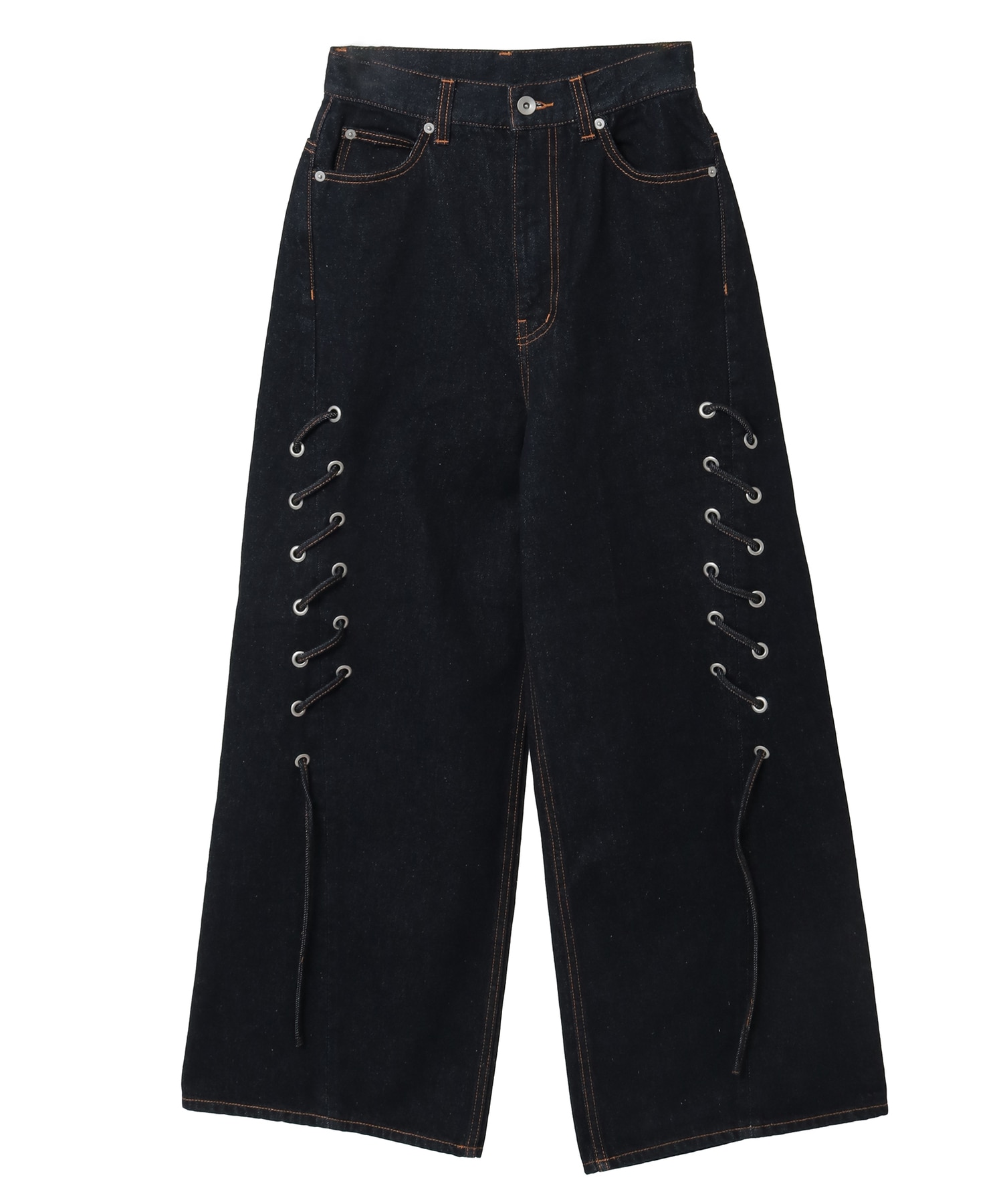 HL】LACE-UP WIDE DENIM PANTS RIGID (SET-UP)｜CONVERSE TOKYO