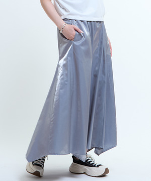 GLOSSY SATIN STAR★ CUT SKIRT