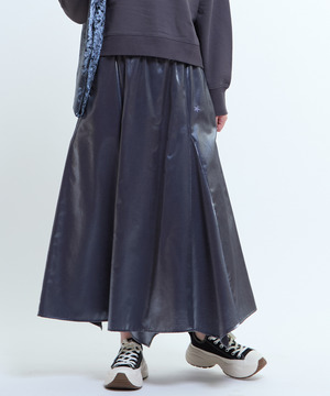 GLOSSY SATIN STAR★ CUT SKIRT