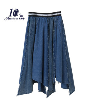 【NAVY SERIES】STAR★ RANDOM CUT DENIM SKIRT