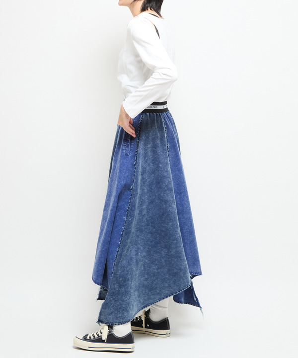 【NAVY SERIES】STAR★ RANDOM CUT DENIM SKIRT 詳細画像 4