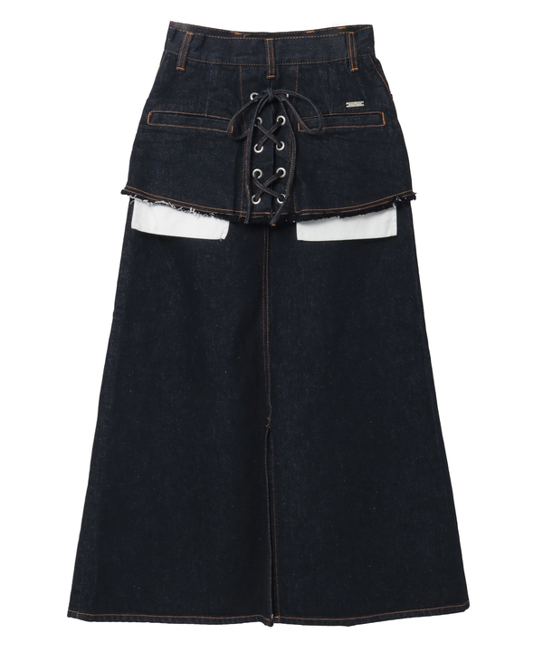 【HL】LACE-UP DENIM SKIRT RIGID (SET-UP) 詳細画像 3