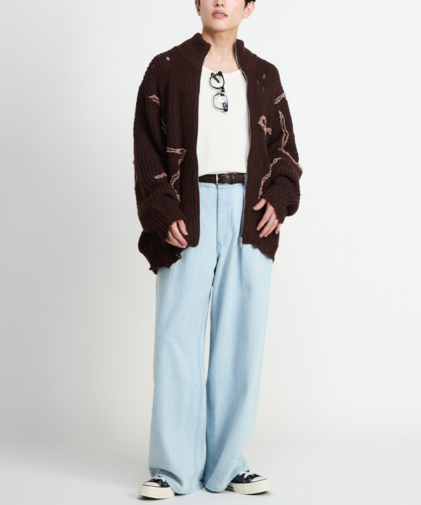 STAR★ EMBROIDERY ZIP-UP KNIT CARDIGAN 詳細画像 10