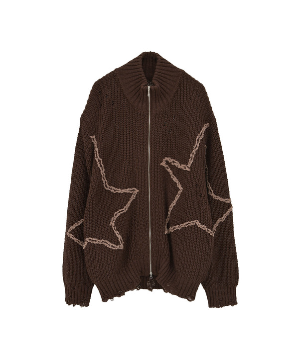 STAR★ EMBROIDERY ZIP-UP KNIT CARDIGAN 詳細画像 11