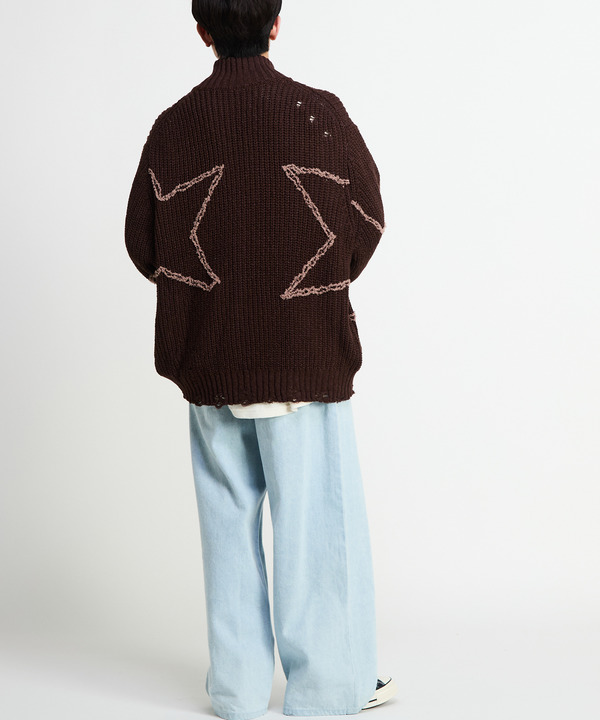 STAR★ EMBROIDERY ZIP-UP KNIT CARDIGAN 詳細画像 8
