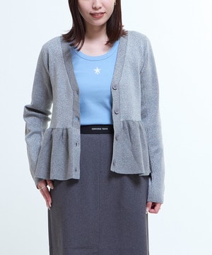 PEPLUM GLITTER CARDIGAN