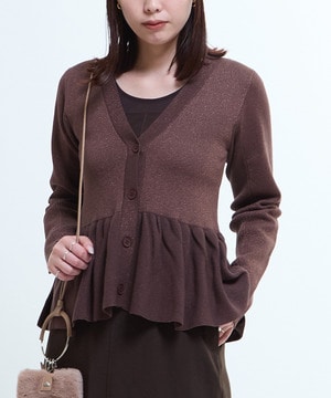 PEPLUM GLITTER CARDIGAN