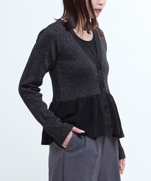 PEPLUM GLITTER CARDIGAN