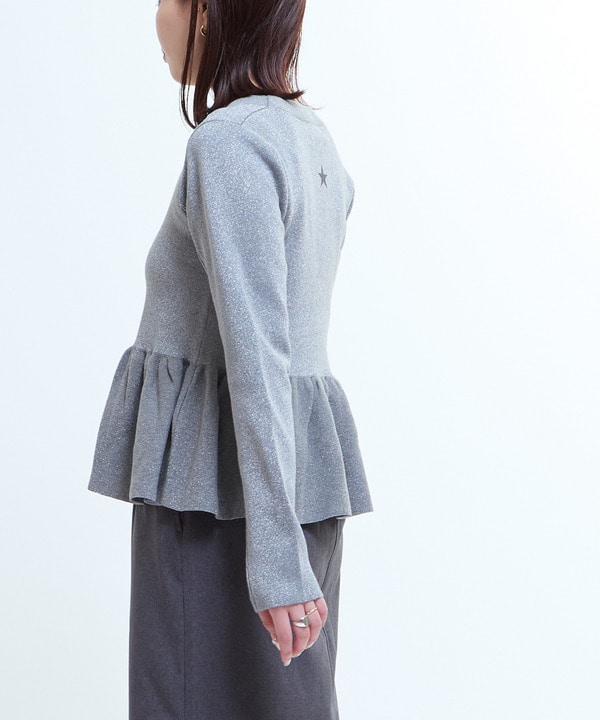 PEPLUM GLITTER CARDIGAN 詳細画像 2