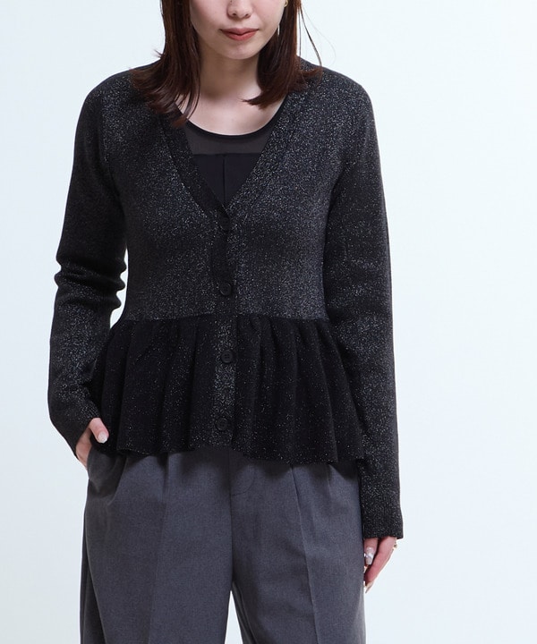 PEPLUM GLITTER CARDIGAN 詳細画像 5