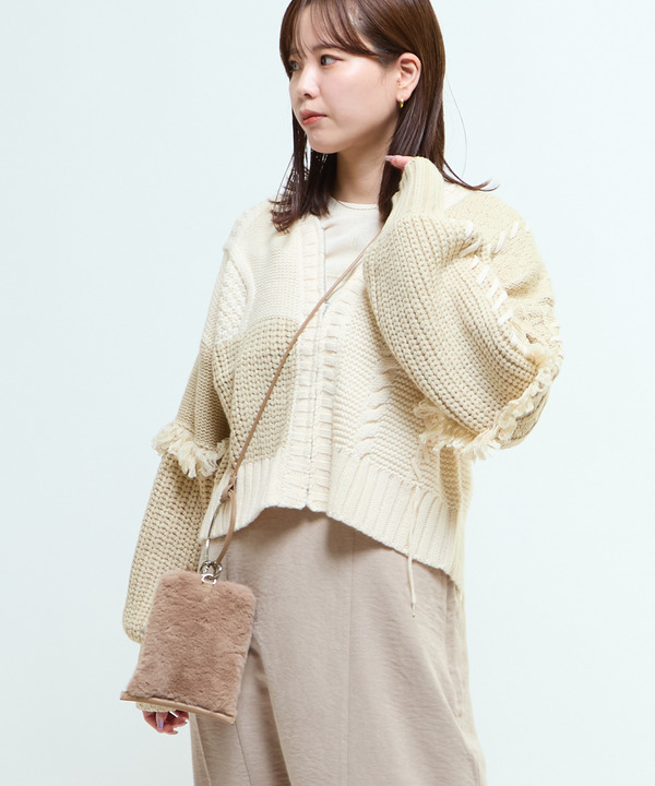 PATCHWORK STITCH CABLE KNIT CARDIGAN 詳細画像 11