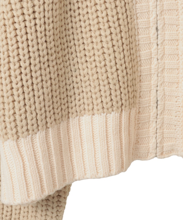 PATCHWORK STITCH CABLE KNIT CARDIGAN 詳細画像 15