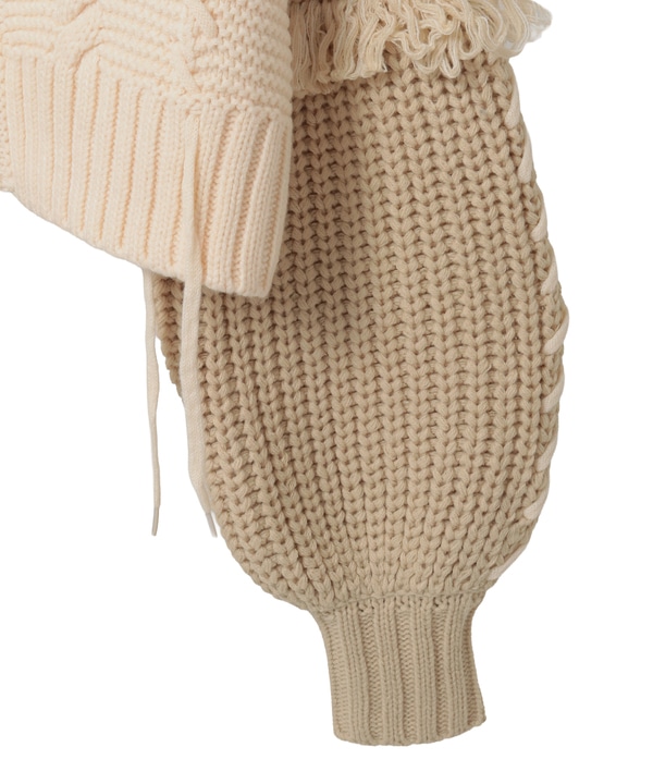 PATCHWORK STITCH CABLE KNIT CARDIGAN 詳細画像 16