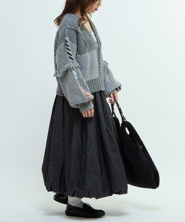 PATCHWORK STITCH CABLE KNIT CARDIGAN 詳細画像 3