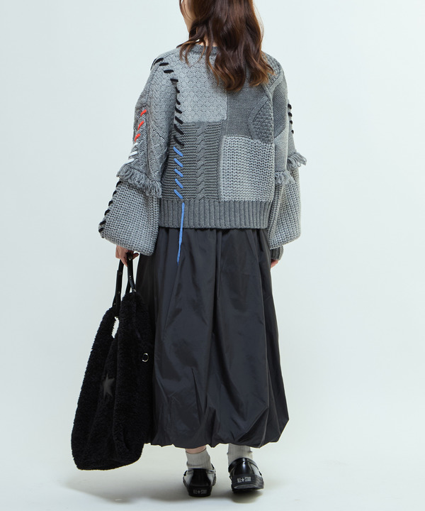 PATCHWORK STITCH CABLE KNIT CARDIGAN 詳細画像 5
