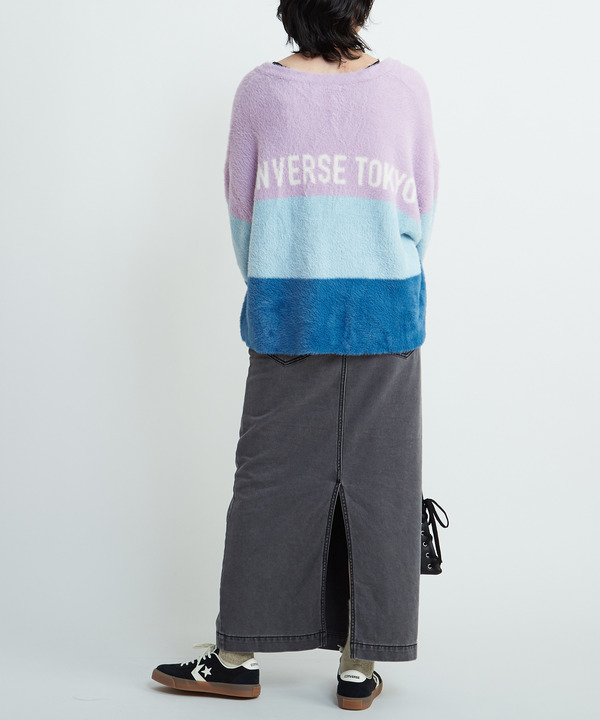 MULTI BORDER FEATHER KNIT CARDIGAN 詳細画像 16