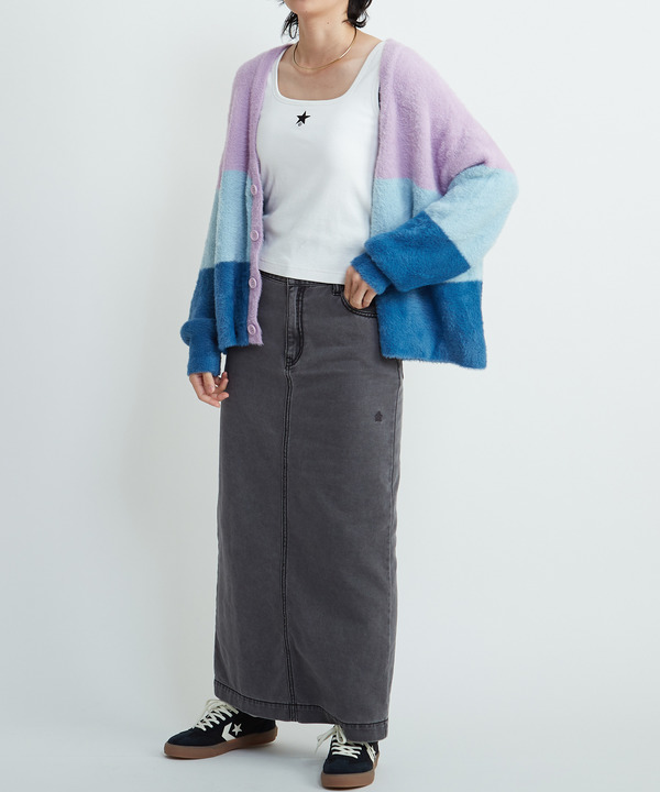 MULTI BORDER FEATHER KNIT CARDIGAN 詳細画像 17