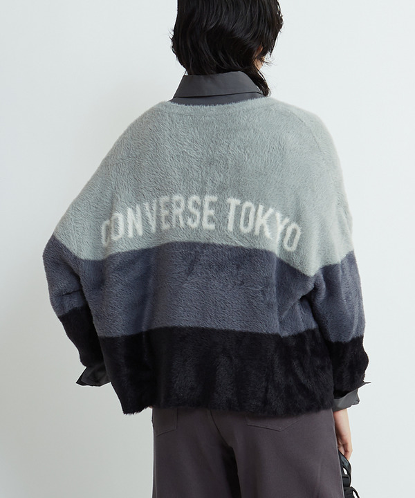 MULTI BORDER FEATHER KNIT CARDIGAN 詳細画像 7