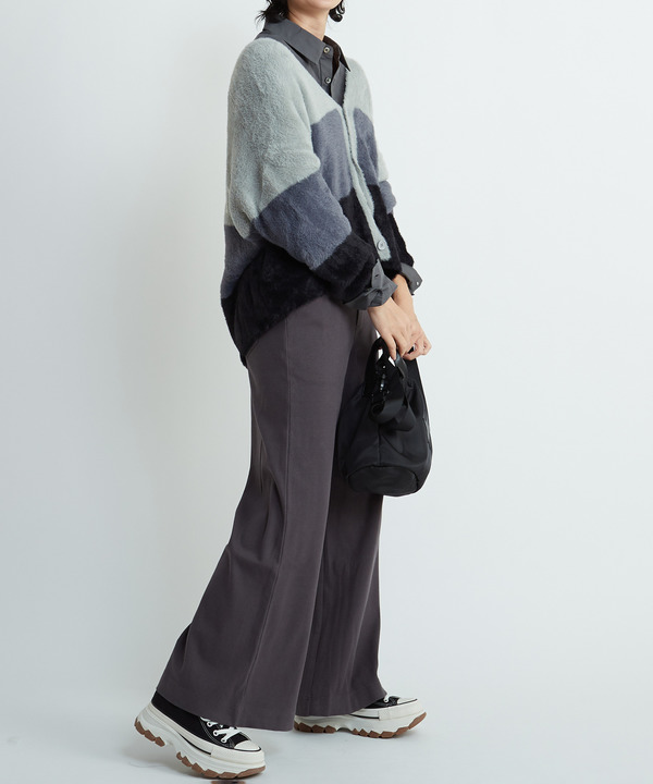 MULTI BORDER FEATHER KNIT CARDIGAN 詳細画像 9
