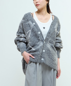 STAR★ ALLOVER STITCH KNIT CARDIGAN