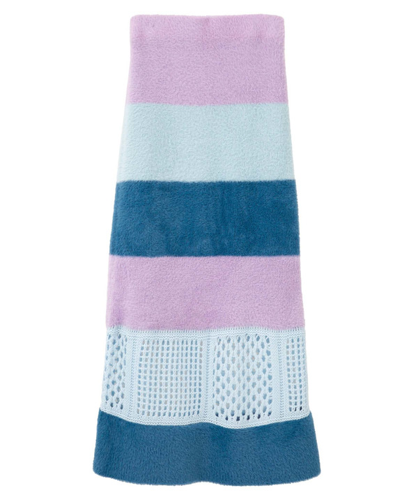 MULTI BORDER FEATHER KNIT SKIRT 詳細画像 10