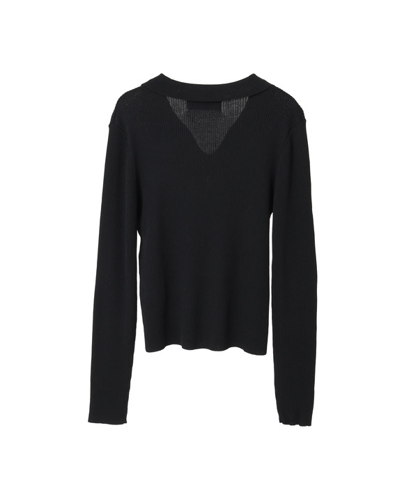 POLO COLLAR RIB KNIT TOP 詳細画像 16