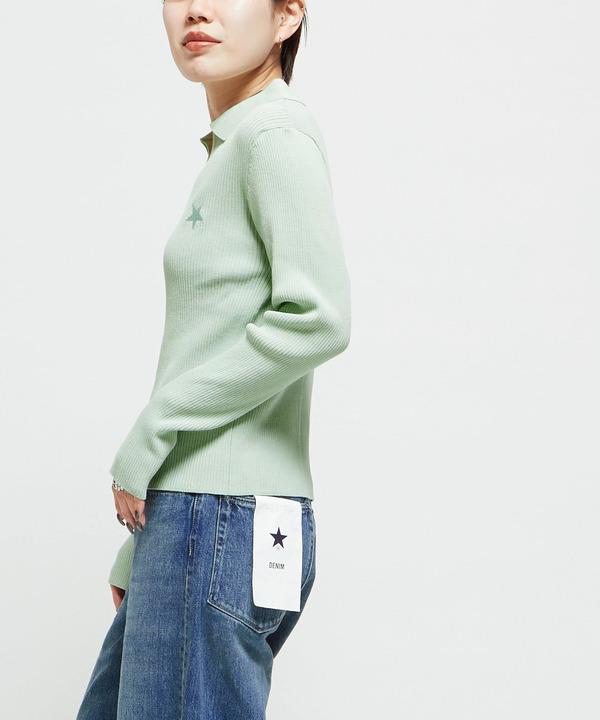 POLO COLLAR RIB KNIT TOP 詳細画像 3