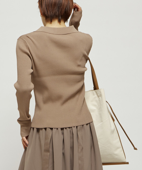 POLO COLLAR RIB KNIT TOP 詳細画像 9