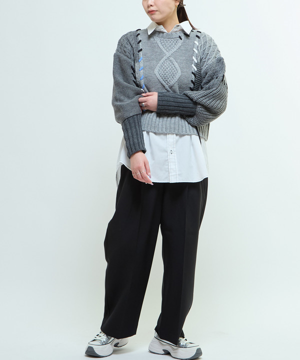 PATCHWORK STITCH CABLE KNIT 詳細画像 3