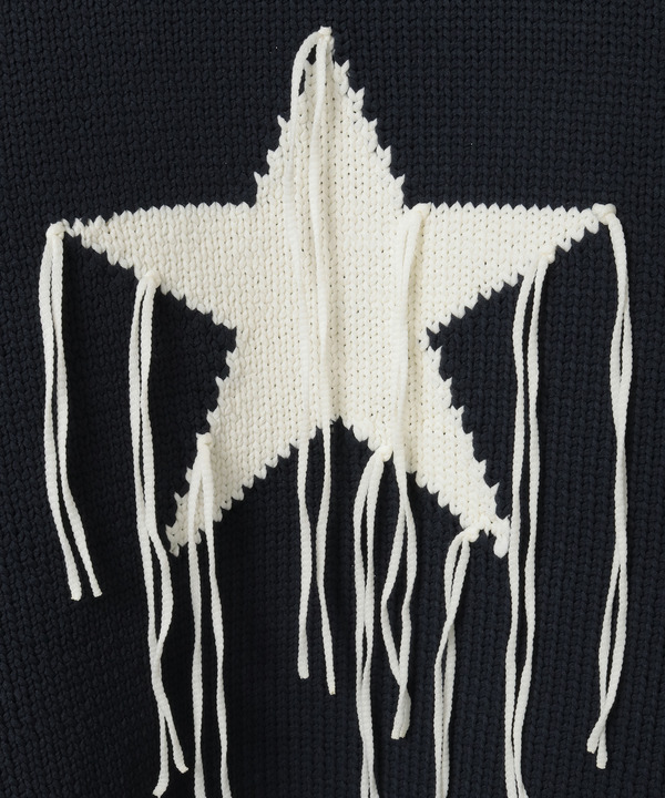 STAR★ FRINGE DESIGN PULLOVER KNIT 詳細画像 5