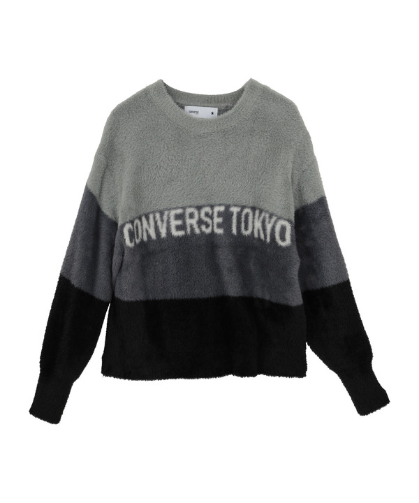 MULTI BORDER FEATHER KNIT 詳細画像 チャコールグレー 1