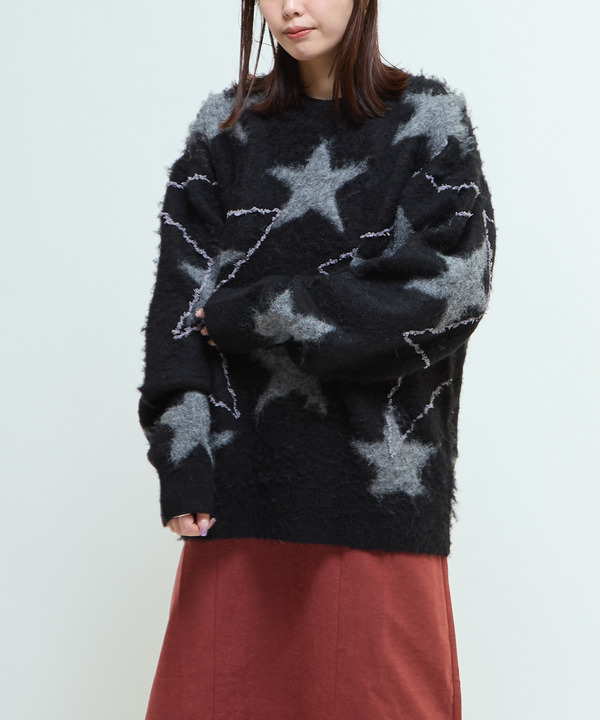 STAR★ ALLOVER STITCH KNIT PULLOVER 詳細画像 1