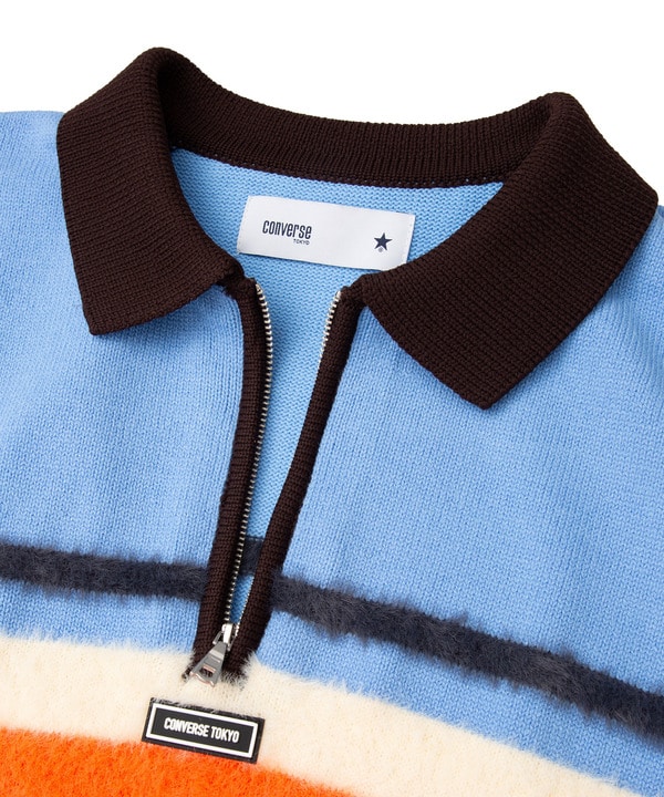 【HL】MULTI BORDER HALF-ZIP KNIT PULLOVER 詳細画像 5