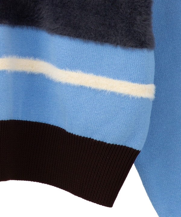 【HL】MULTI BORDER HALF-ZIP KNIT PULLOVER 詳細画像 8