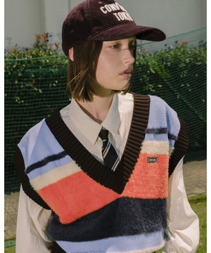 【HL】MULTI BORDER FEATHER KNIT VEST