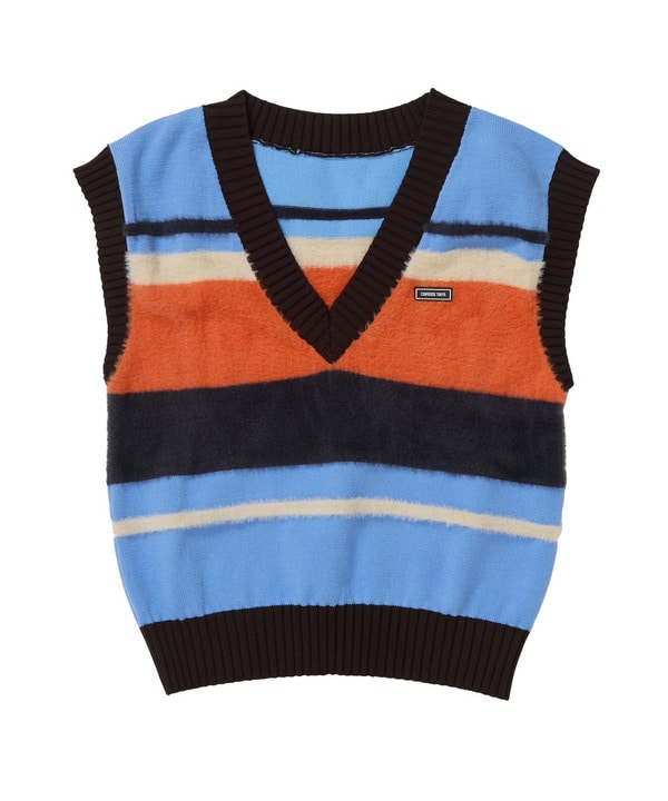 【HL】MULTI BORDER FEATHER KNIT VEST 詳細画像 2
