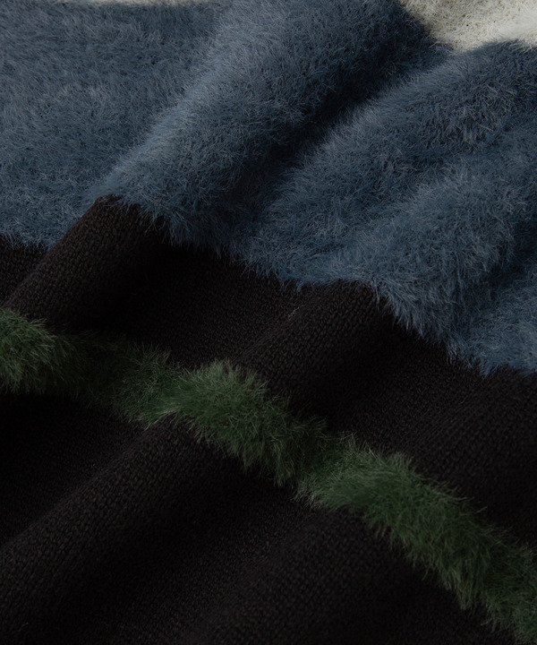 【HL】MULTI BORDER FEATHER KNIT VEST 詳細画像 6