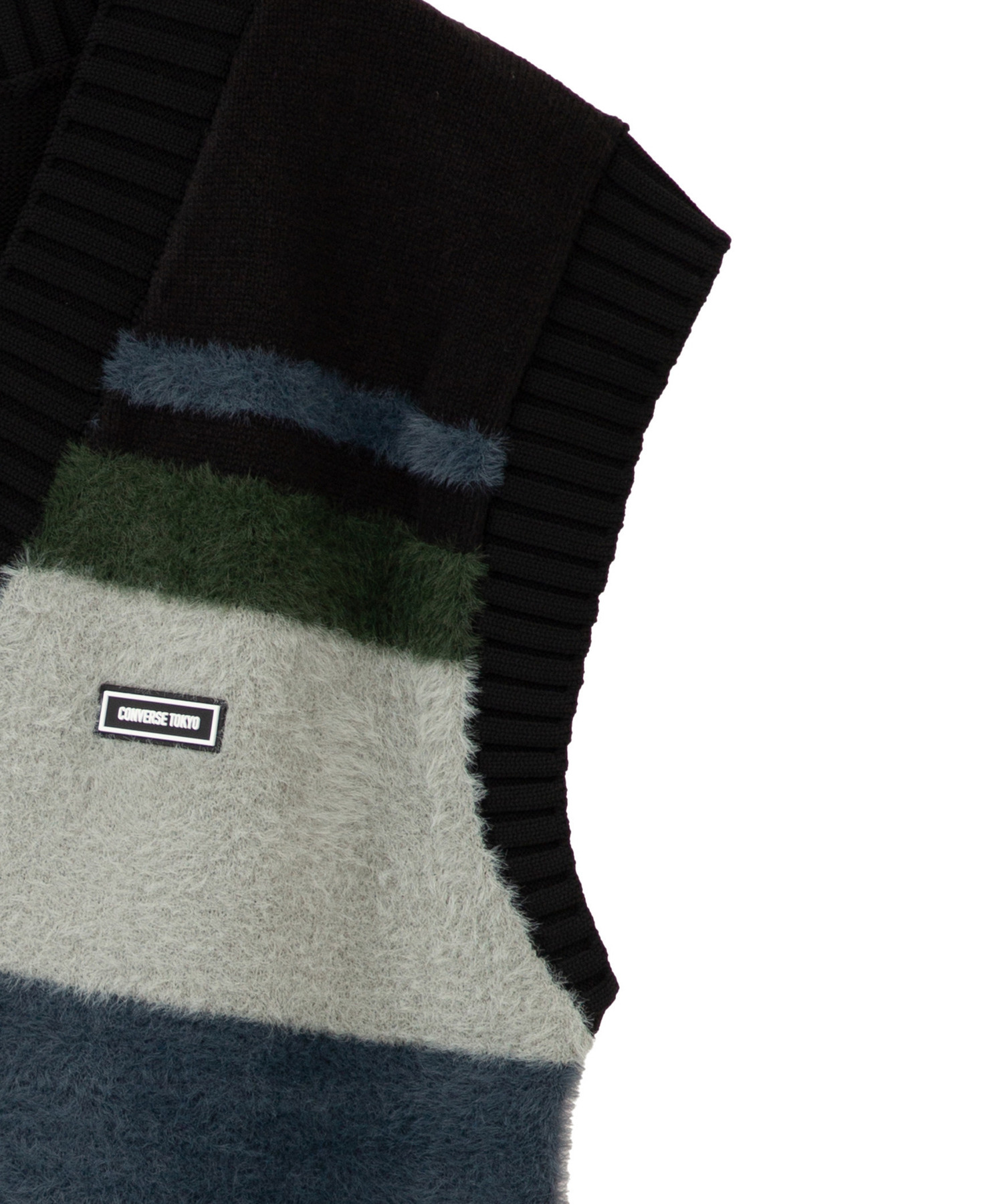ヒガン HL】MULTI BORDER FEATHER KNIT VEST｜CONVERSE TOKYO
