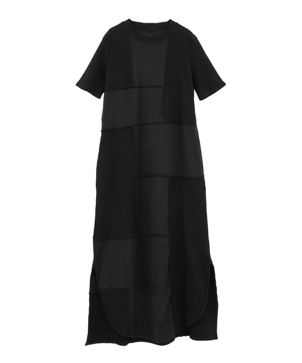 【HL】PATCHWORK RIB DRESS 詳細画像 ブラック 1