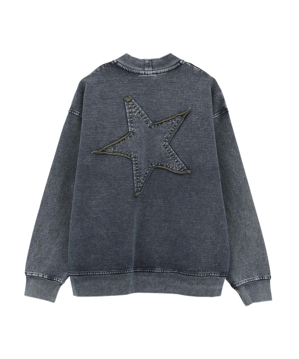 BACK STAR★ PATCH INDIGO SWEAT CARDIGAN 詳細画像 8