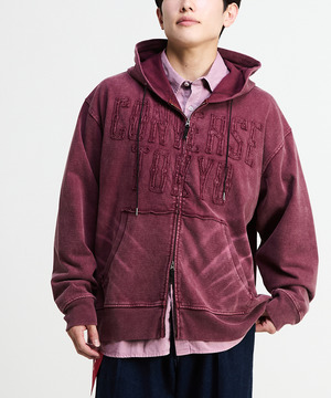 PATCH EMBROIDERY LOGO ZIP HOODIE