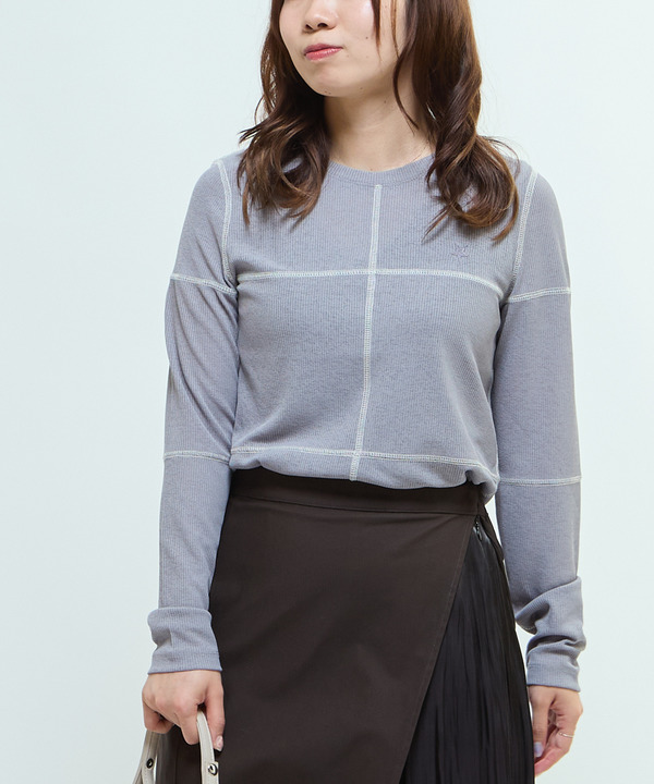 PATCHWORK SHEER RIB TOP 詳細画像 1