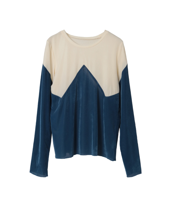 SHEER VELOUR TOP 詳細画像 ブルー 1