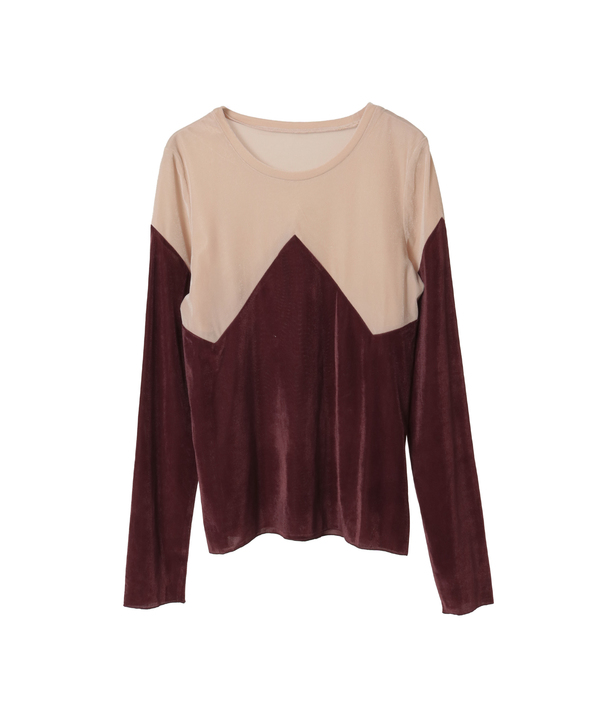 SHEER VELOUR TOP 詳細画像 レッド 1