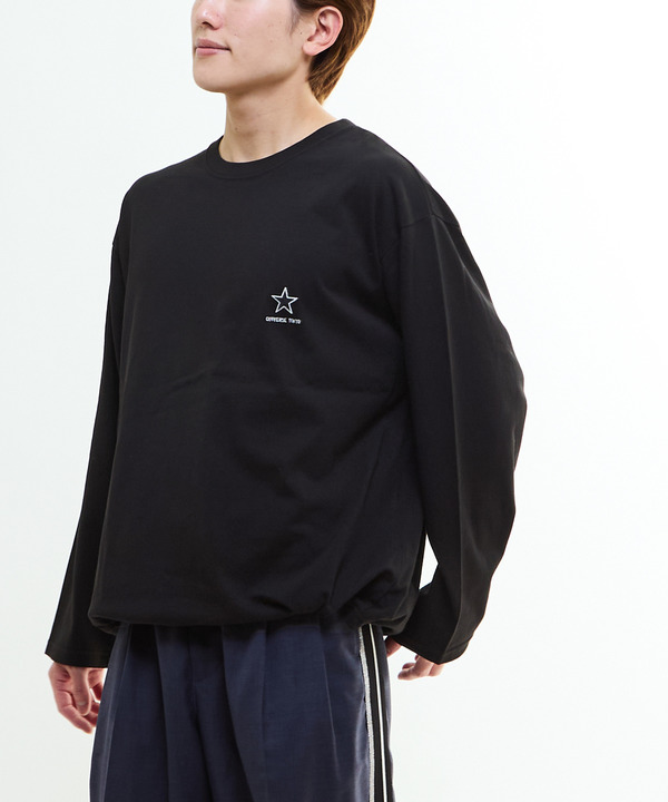 DRAWSTRING HEM STAR★ ONEPOINT LONG SLEEVE TEE 詳細画像 1
